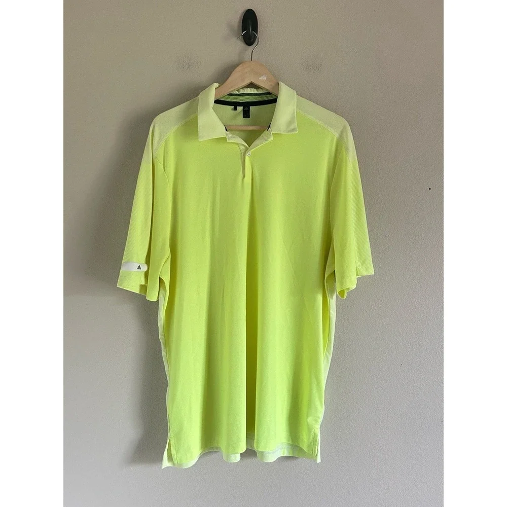 ADIDAS GOLF Men's SPORT AERO Short Sleeve Polo Shirt Solar Yellow Sz XL